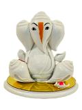 Beautiful n Colorful Fiber Medium Abstract Ganesh Statue - 6.75" # 67